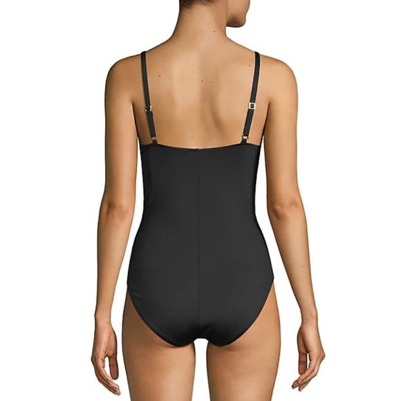 NWT La Blanca Mesh Black One Piece Swimsuit - Picture 2 of 5